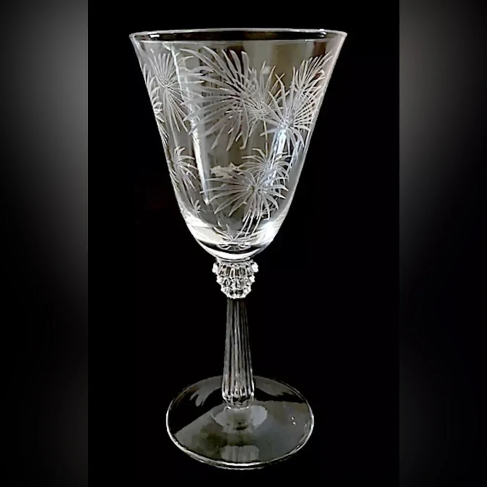 Vintage Fostoria Lido Scepter Stem Crystal Goblets